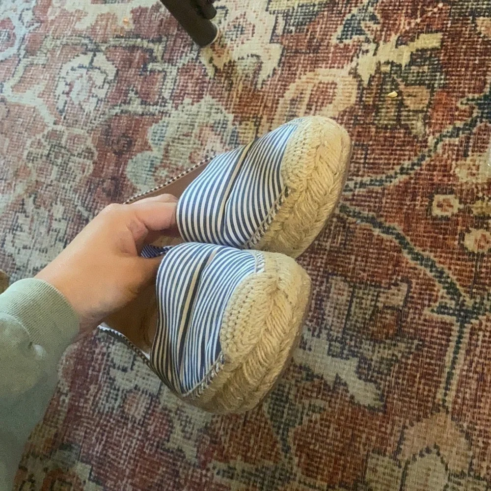 J Crew Canvas espadrille flats in stripe AX908